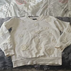 CHANEL White and Gray Sweatshirt